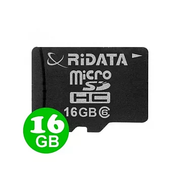 錸德RIDATA MicroSDHC Class6 16GB 記憶卡 (含SD轉接卡)