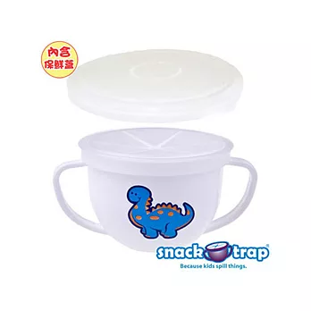美國 Snack-Trap 幼兒防漏零食杯組-白底恐龍+保鮮蓋\/新包裝