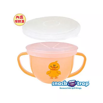 美國 Snack-Trap 幼兒防漏零食杯組-橘底小鴨+保鮮蓋
