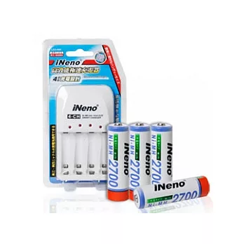 iNeno 獨立迴路四槽極速充電器 搭iNeno三號充電池4入