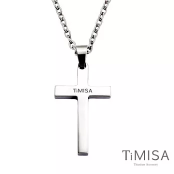 TiMISA《簡約十字(L)》純鈦項鍊-50cm