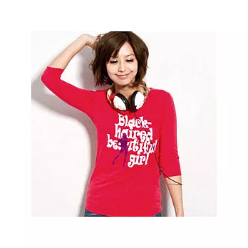 【SOFU Women】黑髮女孩-女七分袖 (亮紅) S