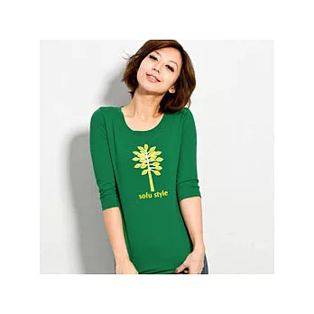 【SOFU Women】盛開-女七分袖 (綠) XL