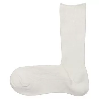 [MUJI 無印良品]男祕魯棉混螺紋直角襪柔白