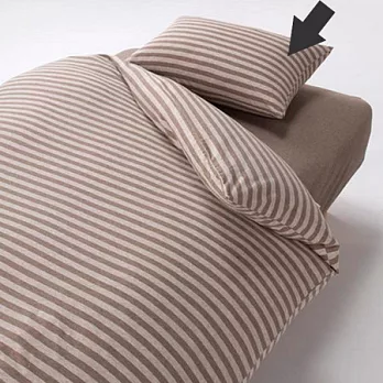 [MUJI 無印良品]新疆棉天竺低反發粗紋枕套/淺棕