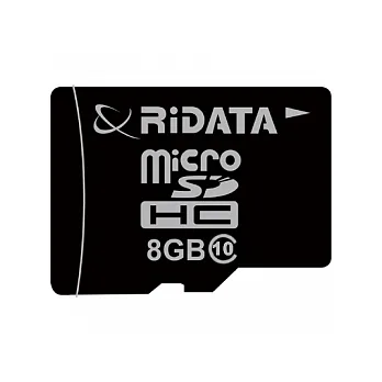 RiDATA 錸德 MicroSDHC 8GB Class10 高速記憶卡(含SD轉接卡)