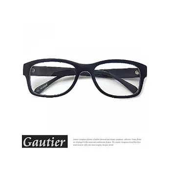 【Gautier】向井理明星時尚！菱格平光眼鏡-霧黑