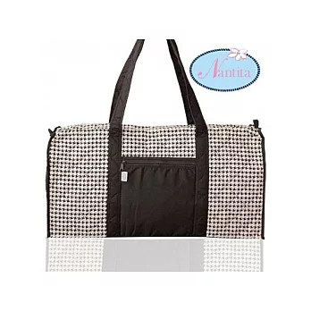 [Nantita娜緹塔曼谷包] 特大圓筒旅行包-黑色千鳥格