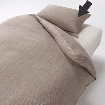 [MUJI 無印良品]麻平織條紋枕套/7/原色×黑色