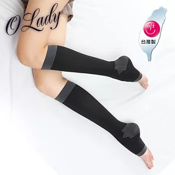 【O Lady】180丹保健型素面中統睡眠襪/神秘黑