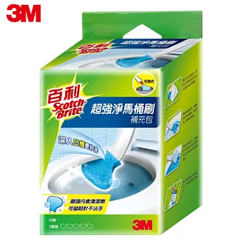 【3M】百利超強淨可拋式馬桶刷-補充包5入刷頭(557R-5)