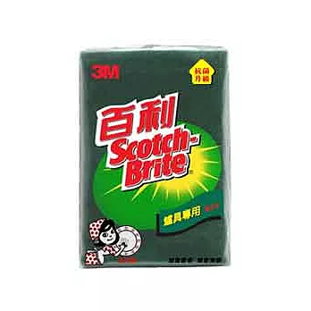 【3M】百利抗菌爐具專用菜瓜布4片裝(大綠)(XN004215580)