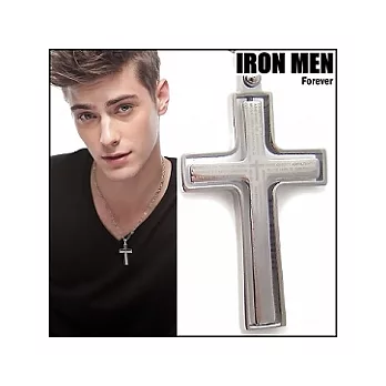 【IRON MEN】維爾紐斯聖語˙十字架316L鋼項鍊-銀系
