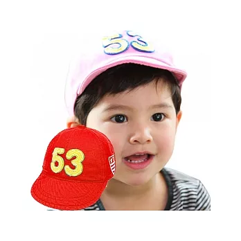 兒童時尚帥氣數字53棒球帽_紅