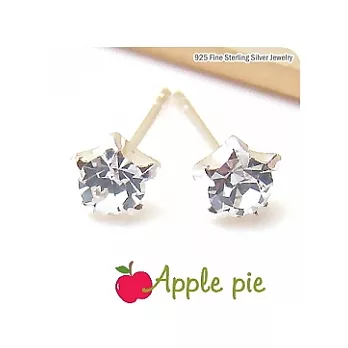 【Apple Pie】奧地利水晶星星˙925純銀耳環-天使白