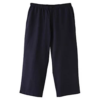 [MUJI 無印良品]男棉菱紋織七分褲深藍S
