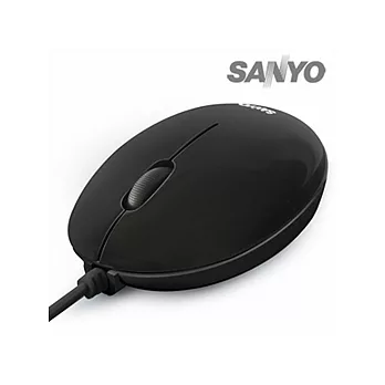 SANYO三洋繽紛蛋型USB有線光學鼠(鑽石黑)黑