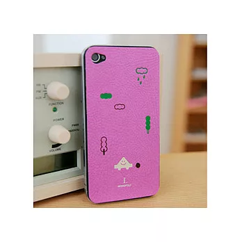 i phone4手機皮革保護貼-Violet