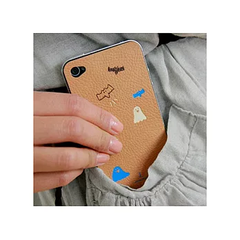 i phone4手機皮革保護貼-Cocoa