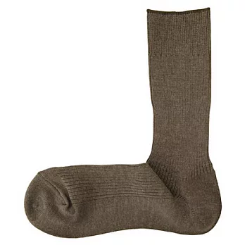 [MUJI 無印良品]男祕魯棉混螺紋直角襪卡其