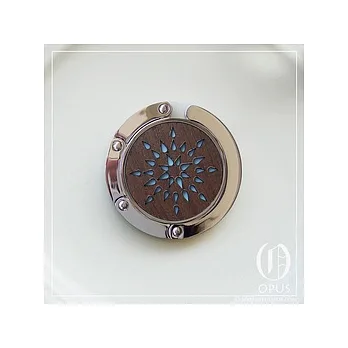 OPUS 隨身包包掛鉤 -木質系列- 水滴圖騰 - 核桃木粉藍