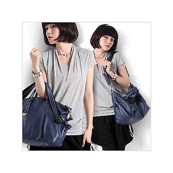 【LUKA】「雨果」真皮兩用包(冰晶藍)