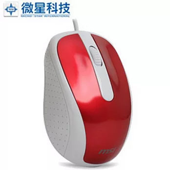 MSI 雙透鏡USB光學鼠(紅白)