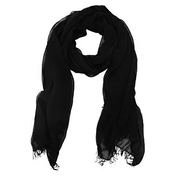 [MUJI 無印良品]絲混嫘縈大披肩黑色