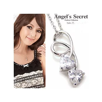 【Angel’s Secret】天使晶白˙雙愛心鋯石晶鑽項鍊
