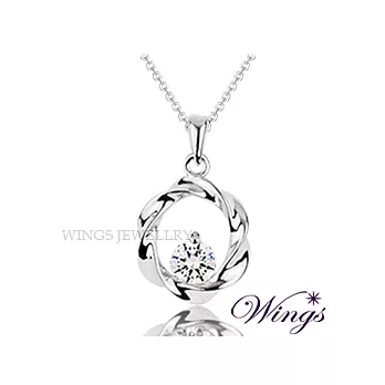 Wings 彩弧心鑽八心八箭方晶鋯石項鍊 NW019