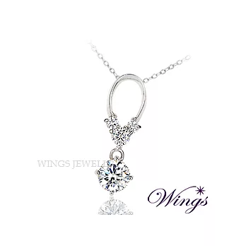 Wings 愛戀心鎖 八心八箭方晶鋯石美鑽項鍊 NW073
