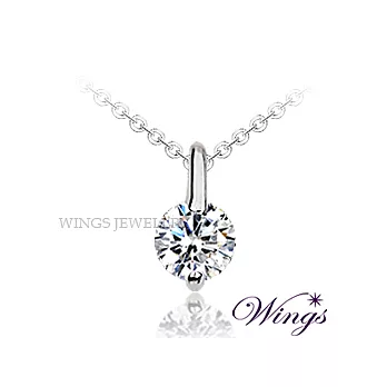 Wings 專一 925純銀 八心八箭方晶鋯石項鍊 NW092