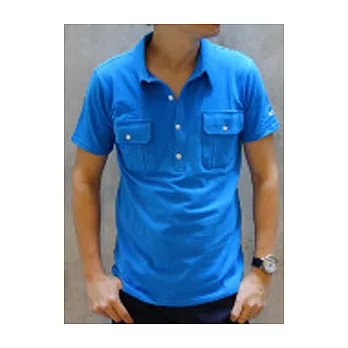 【彩虹來了】男生雙口袋Polo衫(藍)L