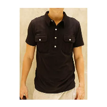 【彩虹來了】男生雙口袋Polo衫(黑)L