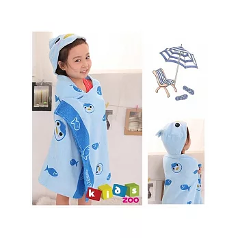 【Kids Zoo】連帽可愛造型兒童浴巾_企鵝