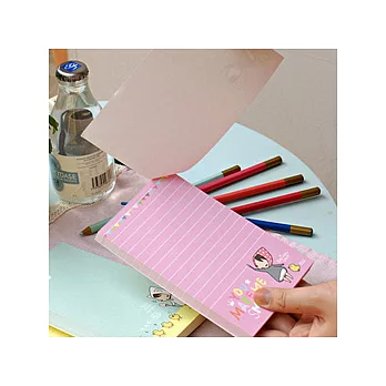 大眼娃娃便條紙-Smile(粉)