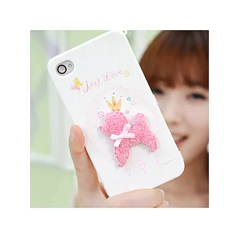 Poodle獅子狗手機殼-Pink (iphone4專用)