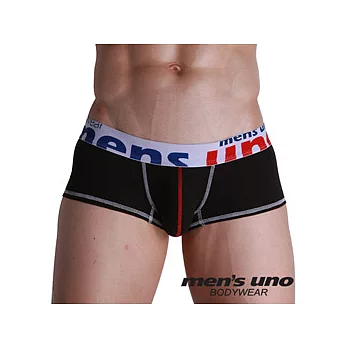 【men’s uno】全方位新科技抗菌親膚BODYTECH藍紅時尚黑色四角褲/L