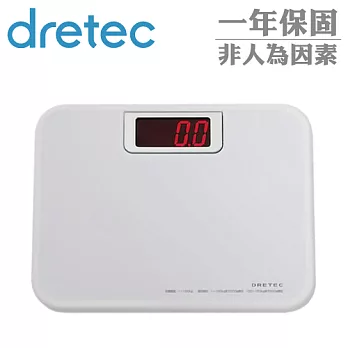 日本DRETEC_BIG大螢幕LED時尚薄型體重計(白)