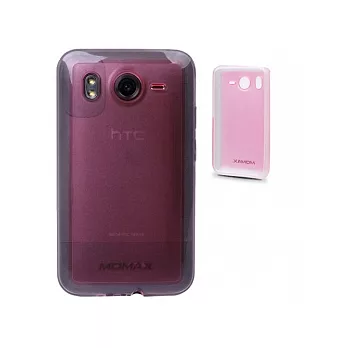 【 MOMAX】HTC Desire HD 軟硬雙色套(透粉紅底透邊)