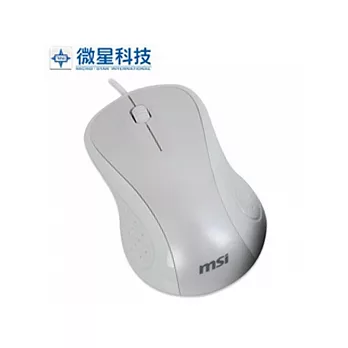 MSI雙透鏡USB光學鼠(白)-MOL3323白