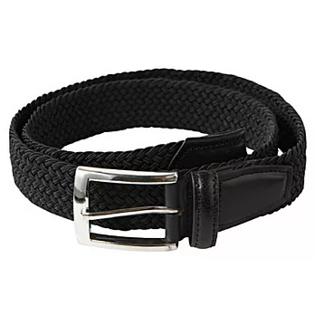 [MUJI 無印良品]彈性素色皮帶黑色