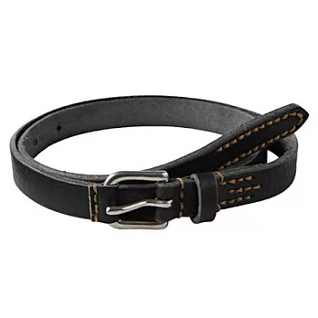 [MUJI 無印良品]牛革刺繡窄版皮帶黑色