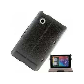 HTC Flyer 專用時尚掀蓋式荔枝紋皮套(公司貨) /電腦包-黑色