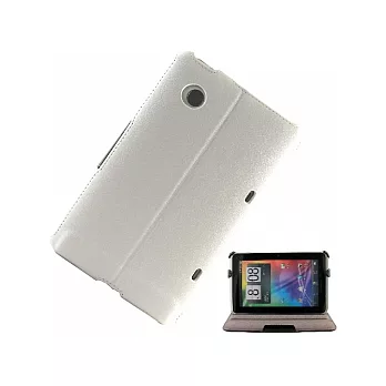HTC Flyer 專用時尚掀蓋式荔枝紋皮套(公司貨) /電腦包-白色