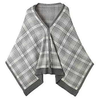 [MUJI 無印良品]嫘縈混溫調多用披肩細灰格