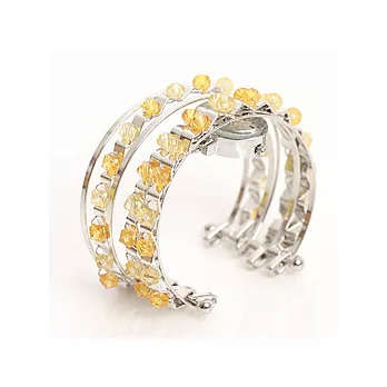 Watch-123 青春舞孃 黃色晶鑽手環腕錶