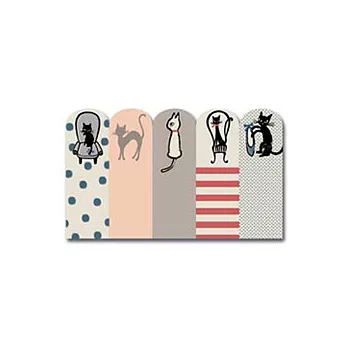 Shinzi Katoh 插畫風5色便利貼-巴黎的貓