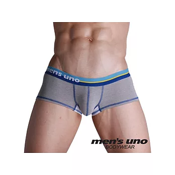 【men’s uno】新科技抗菌親膚BODYTECH魅力花灰色拼接四角褲/M