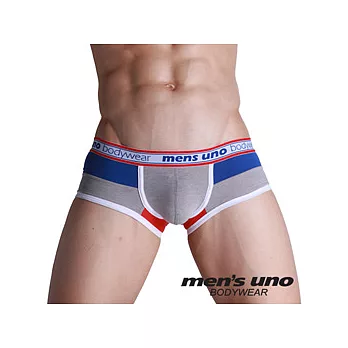 【men’s uno BODYWEAR】運動風藍灰紅拼接四角褲/M
